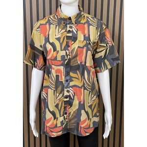 Howler Bros HEED THE CALL Button Up Shirt Men M Blue Floral Rope Short Sleeve